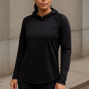 Old Navy Go-Dry Active Hoodie Pullover Women’s Size XL Black Athletic